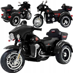 Duży motocykl elektryczny motor na akumulator dla dzieci dwa silniki czarny ABM-5288