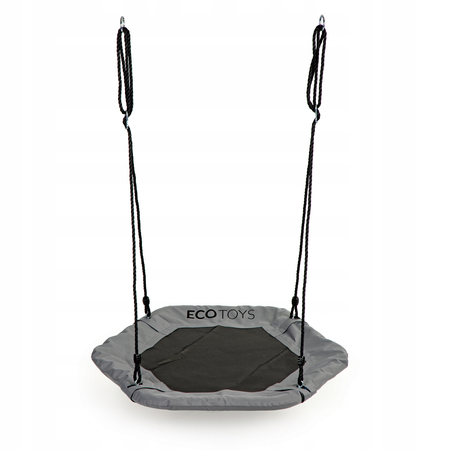 Sześciokątna huśtawka ogrodowa dla dzieci Bocianie gniazdo Ecotoys szara 95 cm MIR6023 GRAY