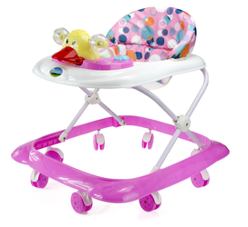 Chodzik kaczka Jeździk dla dzieci do nauki chodzenia Regulowany Grzechotki różowy
