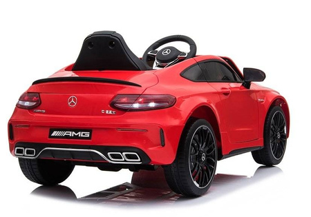 Czerwony Mercedes C63 auto na akumulator dla dzieci Samochód elektryczny ze światłem LED