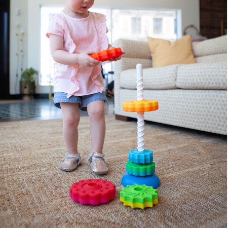 Zakręcona wieża SpinAgain Fat Brain Toys Piramidka dla dzieci Układanka Wieża FA110-1