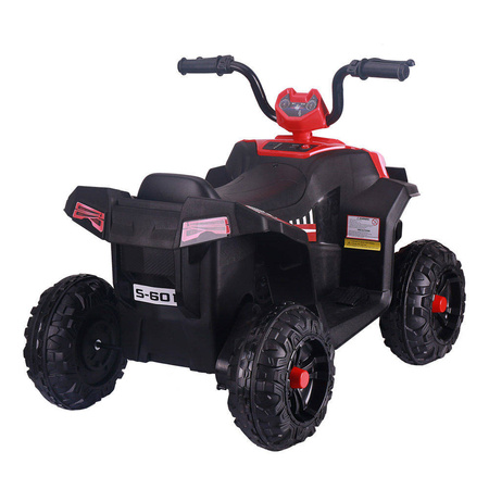 Elektryczny quad na akumulator dla dzieci ze światłami LED i obiciem z ekoskóry czerwony S601 