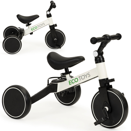 Rowerek biegowy z pedałami Rower trójkołowy dla dzieci 4w1 Ecotoys YM-BB-6 WHITE