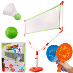 Zestaw do gry w badmintona siatka + rakietki lotka piłka