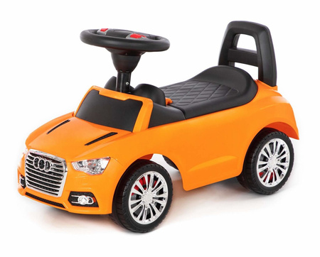 Jeździk chodzik Super Car dla dzieci Samochód z panelem muzycznym WADER Polesie pomarańczowy