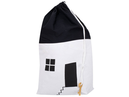  Kosz Organizer Pojemnik na zabawki ubrania pranie biało-czarny