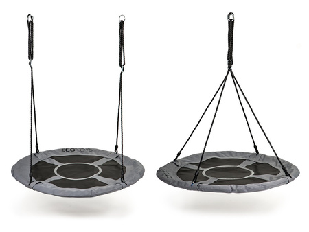 Huśtawka ogrodowa dla dzieci bocianie gniazdo Ecotoys szara 110 cm BOC110 GRAY
