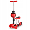 Hulajnoga z siedziskiem dla dzieci trójkołowa jeździk 3 koła kauczuk LED Ecotoys YM-SC-6 RED