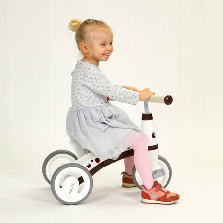 Rowerek biegowy z pedałami Rower trójkołowy dla dzieci Ecotoys biało-brązowy LC-V1850 WHITE