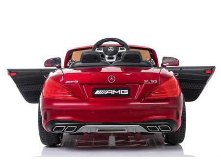Samochód na akumulator Mercedes SL65 elektryczny Auto dla dzieci światła LED czerwony dwa silniki
