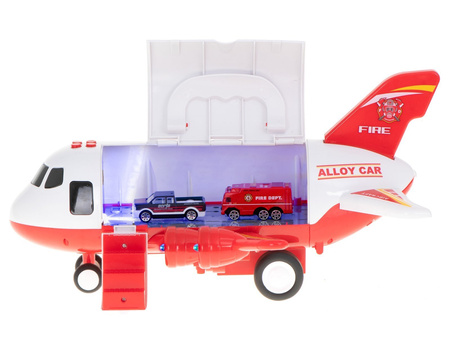 Duży interaktywny samolot Transporter dla dzieci tryskający wodą Straż pożarna Samochody