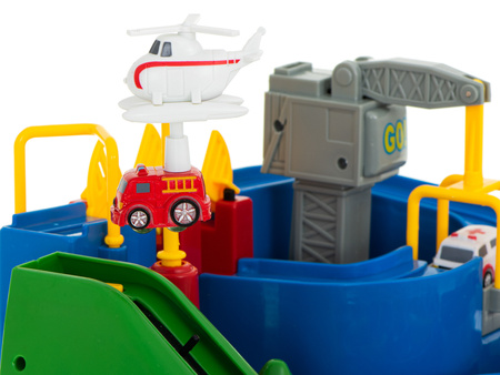 Interaktywny tor samochodowy z przeszkodami dla dzieci 4 samochody Wyścigi pojazdów Parking dla autek