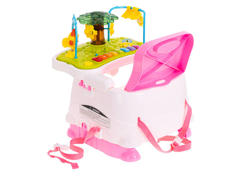 Krzesełko 2w1 stolik interaktywny z muzyką różowy