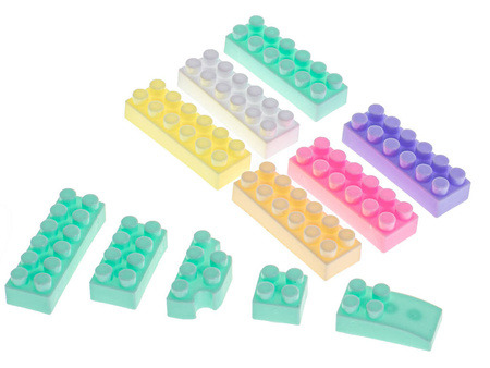 Klocki Cegły pastelowe przestrzenne BOX 580el.
