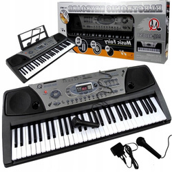 Elektroniczne organki keyboard pianinko dla dzieci z mikrofonem zasilacz stojak na nuty