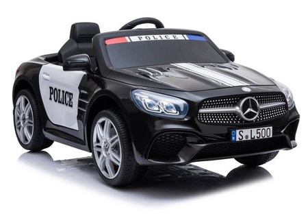 Auto na akumulator pojazd elektryczny samochód policyjny policja dla dzieci czarny Mercedes SL500