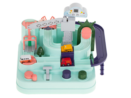 Interaktywny tor samochodowy z przeszkodami dla dzieci 4 samochody Zestaw dla 2 osób