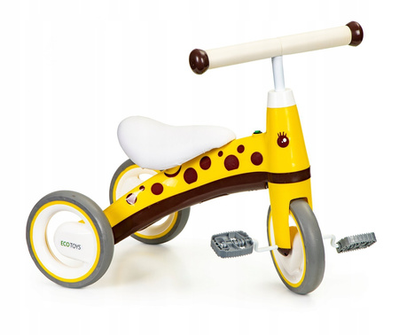 Rowerek biegowy z pedałami Rower trójkołowy dla dzieci Ecotoys żółty LC-V1850 YELLOW