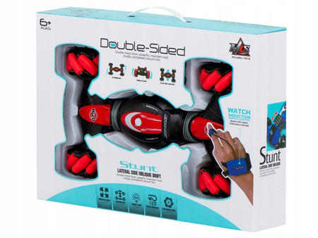 Dwustronny samochód zdalnie sterowany Akrobata Dancing Stunt 360 dla dzieci czerwony