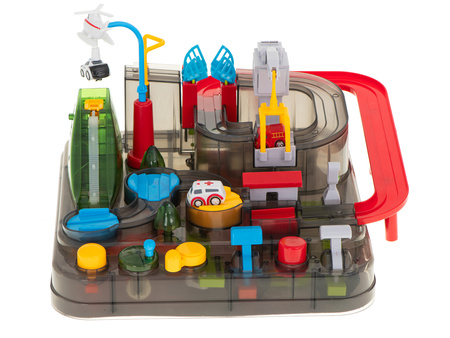 Interaktywny tor samochodowy z przeszkodami dla dzieci 3 samochody Wyścigi pojazdów Światło LED