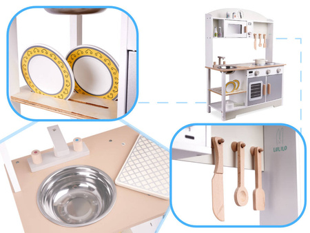 LULILO Drewniana Kuchnia MDF Kuko + akcesoria