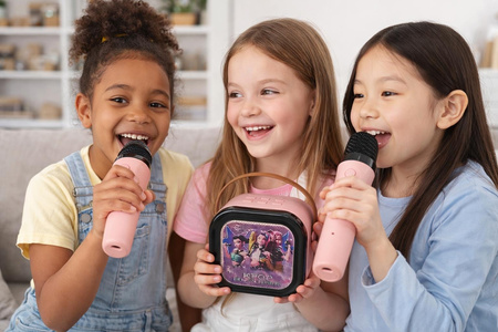 Zestaw karaoke dla dzieci głośnik mikrofony Huntrix K-popowe Łowczynie Demonów