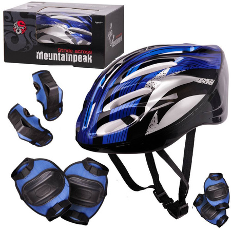 Zestaw ochraniaczy na rower rolki deskorolkę kask niebieski