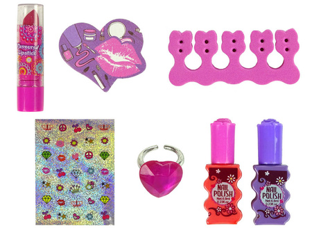 Zestaw piękności kosmetyki do malowania makijaż dla dzieci paletka cienie błyszczyki lakiery