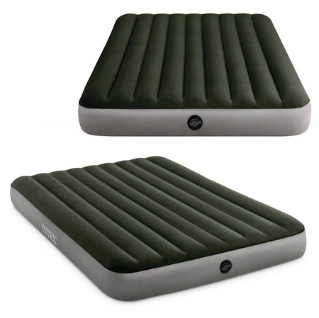 Dmuchany materac INTEX dwuosobowy do spania Łózko pompowane zielony 64109