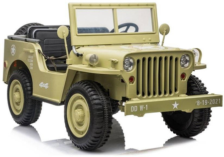 Wojskowy samochód elektryczny Jeep Auto na akumulator dla dzieci JH101 Khaki