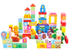 Drewniane klocki edukacyjne dla dzieci zestaw farma 100 sztuk Ecotoys SR19004