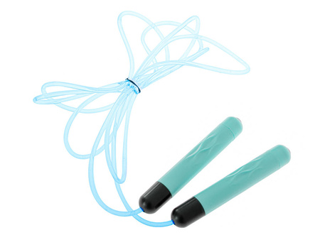 Świecąca skakanka LED zielona solidna 260 cm sport