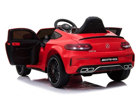 Czerwony Mercedes C63 auto na akumulator dla dzieci Samochód elektryczny ze światłem LED