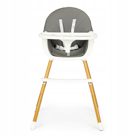 Krzesełko Fotelik do karmienia z tacką dla dzieci szary Ecotoys HA-004 GRAY