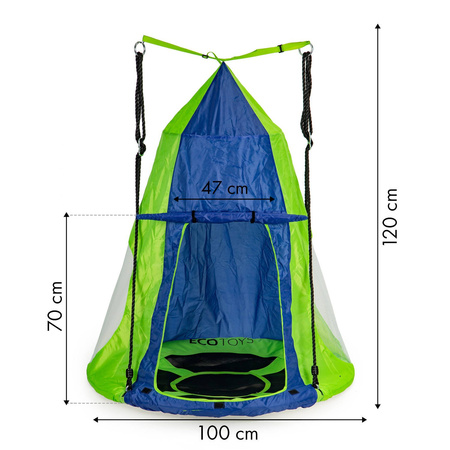 Namiot ochronny na huśtawkę bocianie gniazdo dla dzieci Domek ogrodowy ECOTOYS B-TNT01 BLUE