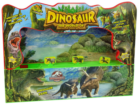 GRA ZRĘCZNOŚCIOWA DINOZAURY Z RUCHOMĄ TARCZĄ DO STRZELANIA DLA DZIECI