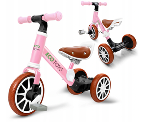 Rowerek biegowy z pedałami rower trójkołowy dla dzieci różowy Ecotoys LC-V1322 PINK