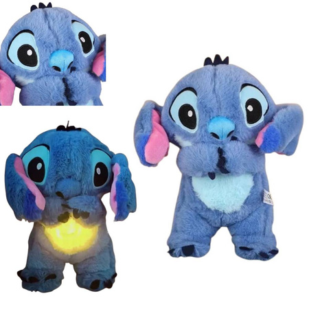 Przytulanka dla dzieci miś szumiś oddychający grający Stitch niebieski