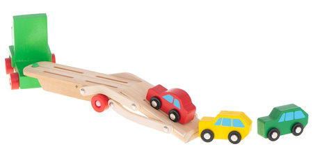 Duży drewniany samochód Laweta Ciężarówka dla dzieci Tir 3 autka