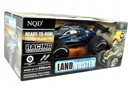 Duży samochód zdalnie sterowany RC Land Buster 2.4G 45km/h 1500mah na pilota niebieski