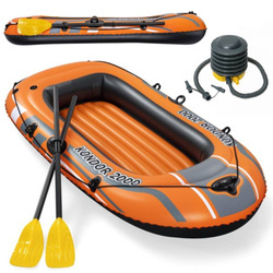 Dmuchany pomarańczowy ponton z wiosłami 188x98 cm Bestway 61100
