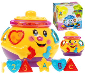 Garnuszek na klocuszek Interaktywny grający sorter z klockami dla dzieci żółty