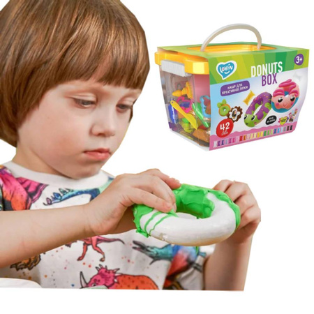 Ciastolina zestaw kreatywny do modelowania donuty dla dzieci z foremkami 