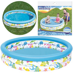 Dmuchany basen ogrodowy okrągły  brodzik dla dzieci rybki Bestway