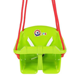 Huśtawka kubełkowa plastikowa dla dzieci zielona z pasami bezpieczeństwa