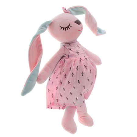 Pluszowa maskotka dla dzieci różowy króliczek sukienka 52 cm