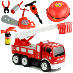 Duży zestaw Małego Strażaka Wóz strażacki Kask i akcesoria 14 elementów