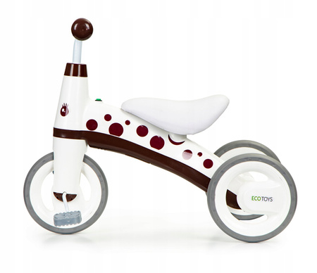 Rowerek biegowy z pedałami Rower trójkołowy dla dzieci Ecotoys biało-brązowy LC-V1850 WHITE