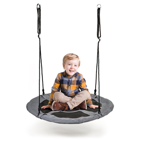 Huśtawka ogrodowa dla dzieci bocianie gniazdo Ecotoys szara 110 cm BOC110 GRAY