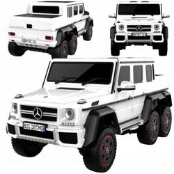 Duży biały samochód elektryczny dla dzieci Mercedes G63 Auto na akumulator ze światłami LED
